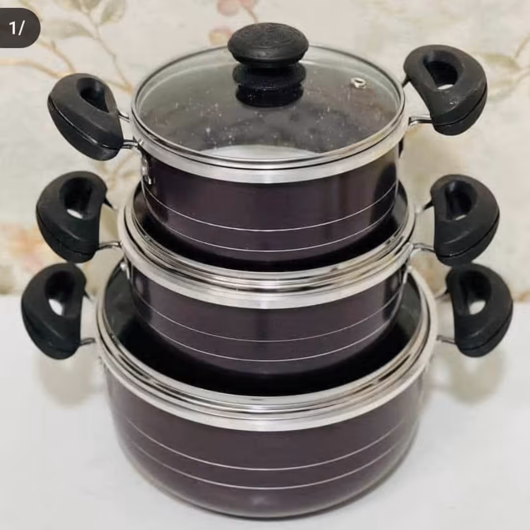 سه قابلمه گرانیتی دسته معمولی