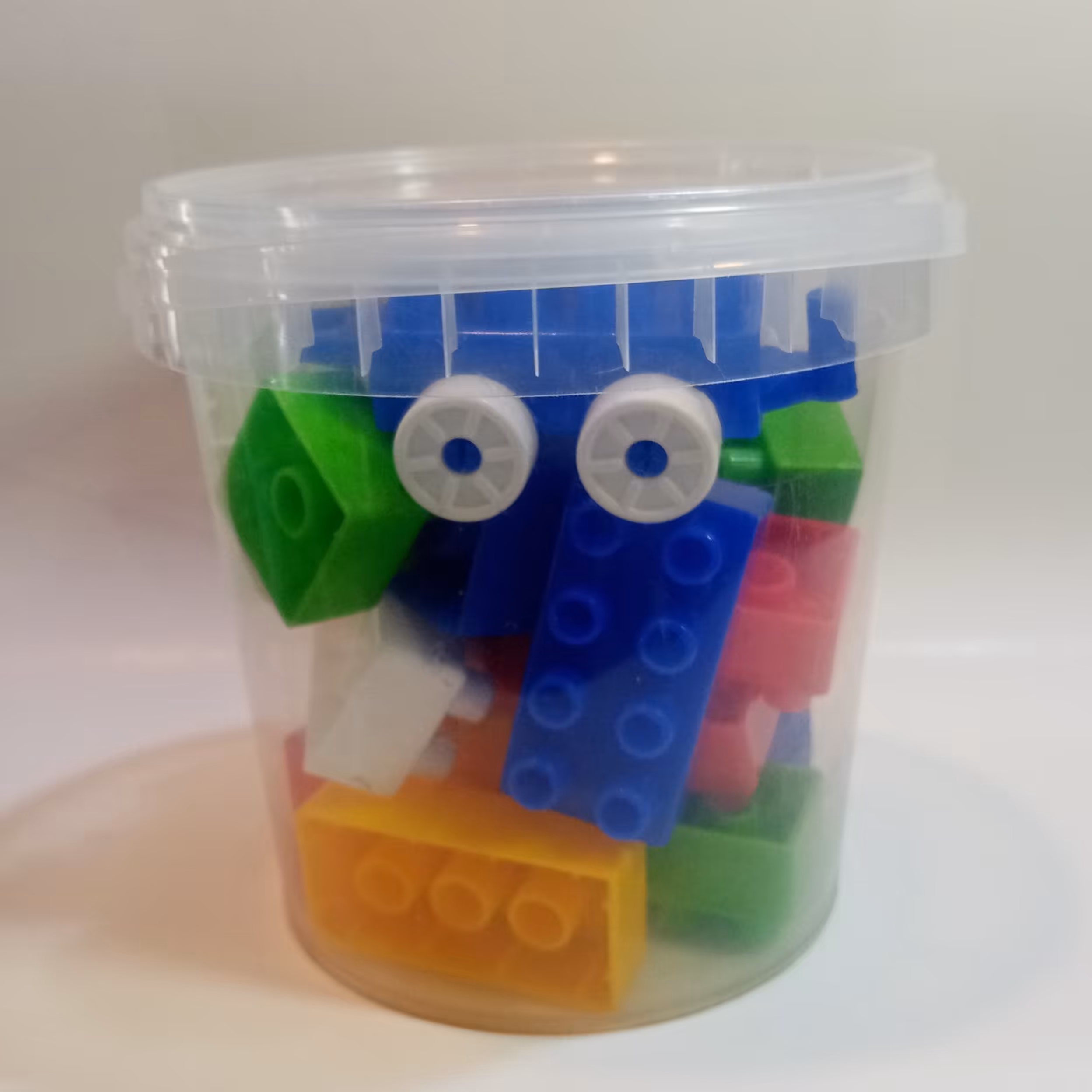 لگو آجر بازی خانه سازی ماشین دار 32 قطعه سطلی