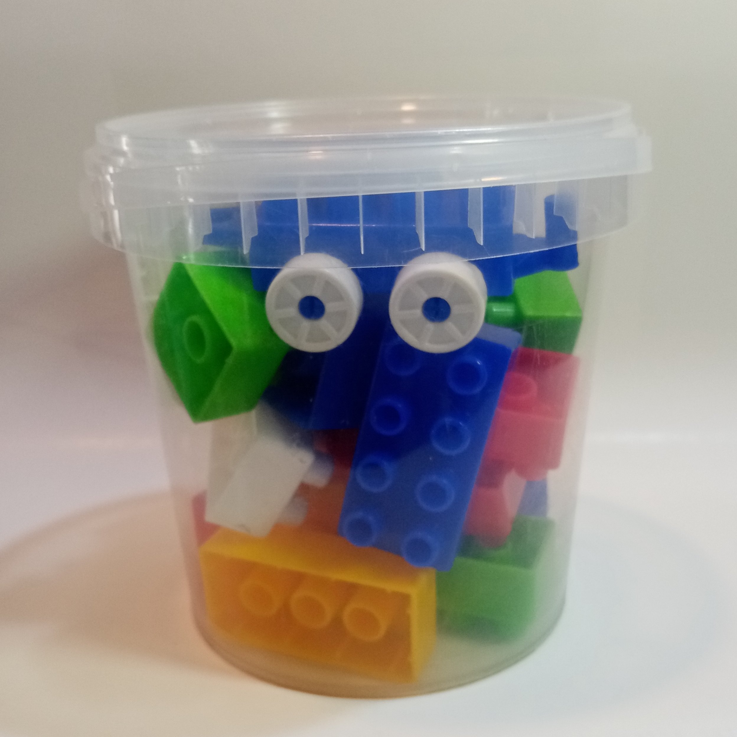 لگو آجر بازی خانه سازی ماشین دار 32 قطعه سطلی