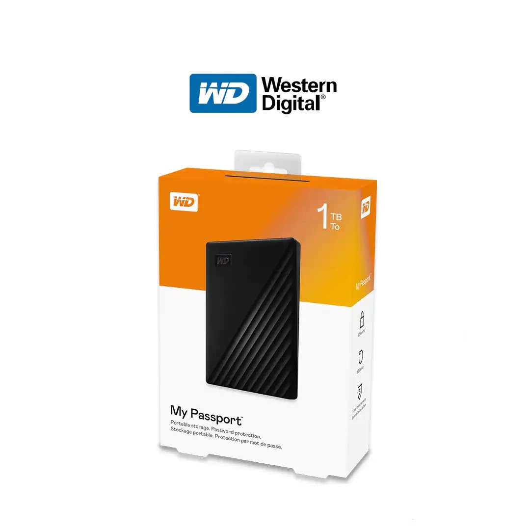 هارد اکسترنال 1 ترابایت برند وسترن دیجیتال MY PASSPORT
