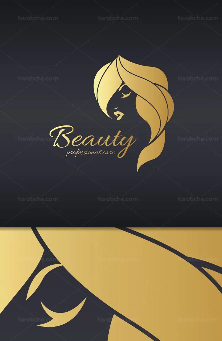 وکتور لوگو سالن زیبایی طلایی | گرافیک با طعم تربچه