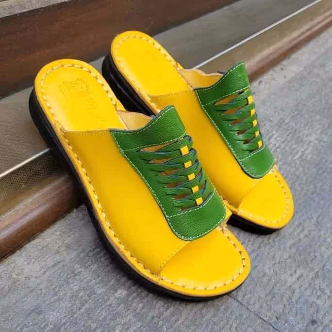 صندل زنانه طبی فوق العاده راحت تمام چرم تبریز