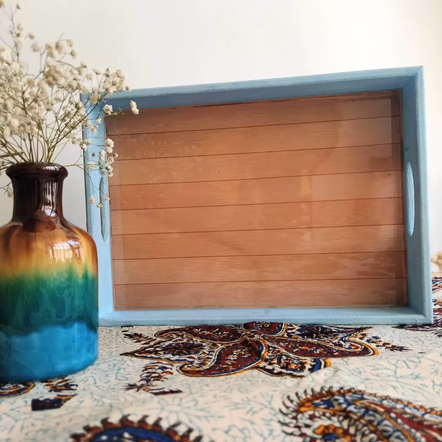 سینی چوب و رزین مستطیل 