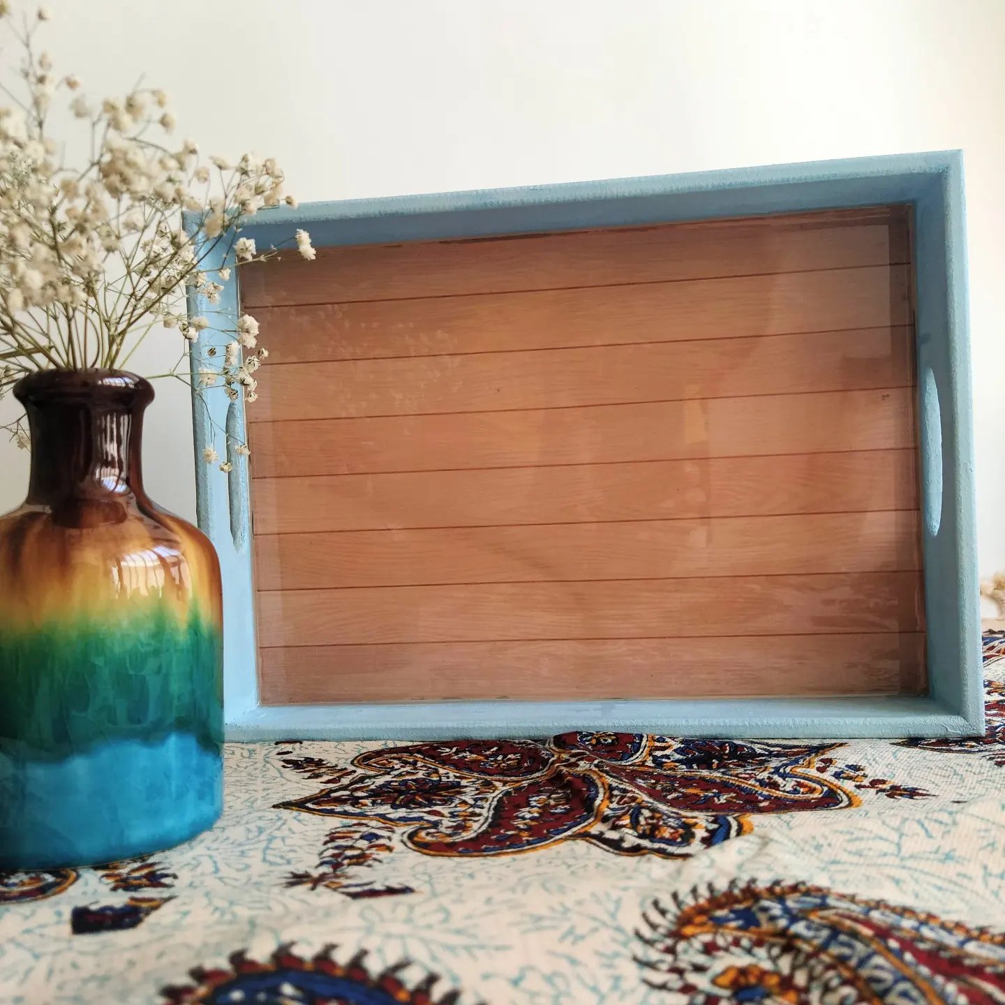 سینی چوب و رزین مستطیل