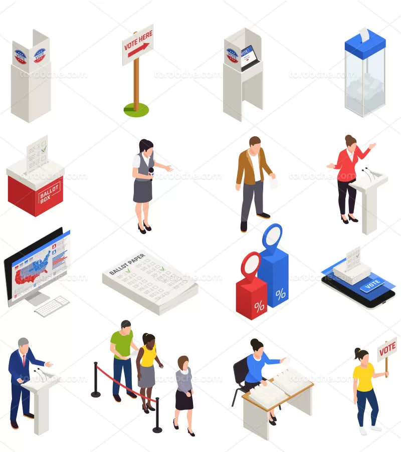 وکتور انتخابات و صندوق رای | گرافیک با طعم تربچه