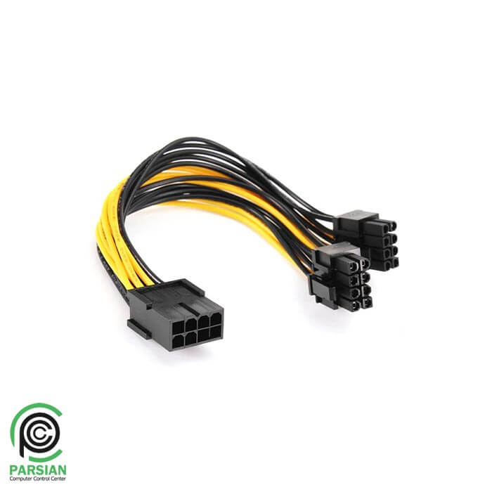 کابل تبدیل 8 پین مادگی کارت گرافیک PCIE به دو 8 پین