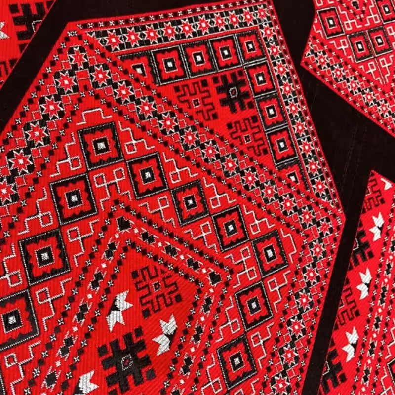 پنل شش تکه بلوچی دوزی مناسب برروی لباس و مانتو- طرح چاپی کامپیوتری- مدل شماره 3