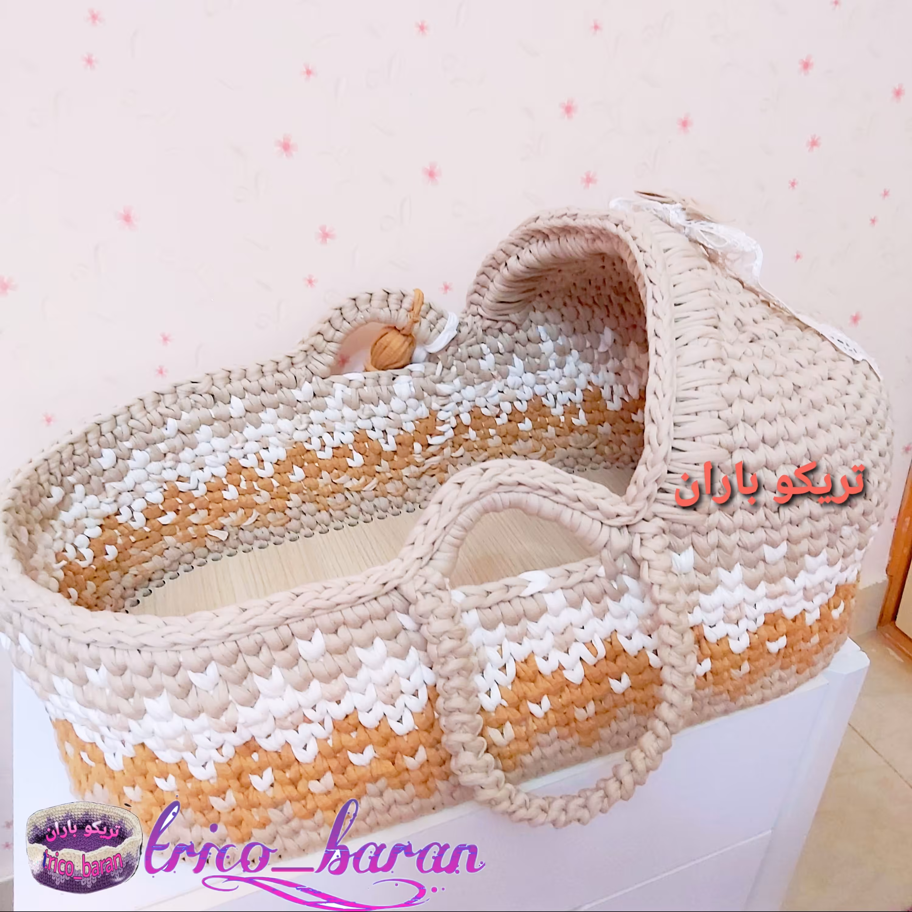 کریر نوزاد سیسمونی دستبافت تریکویی با استحکام عالی