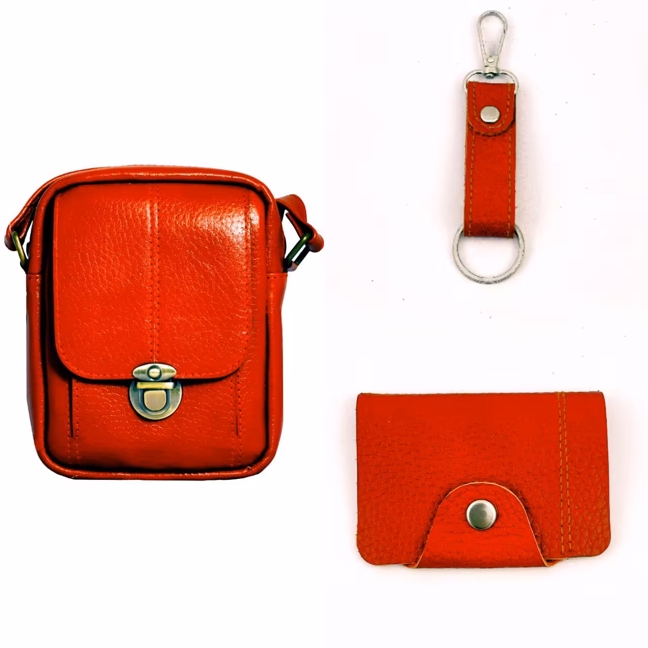 ست هدیه تمام چرم طبیعی گاوی مناسب برای هدیه دادن و عیدی دادن کدB1