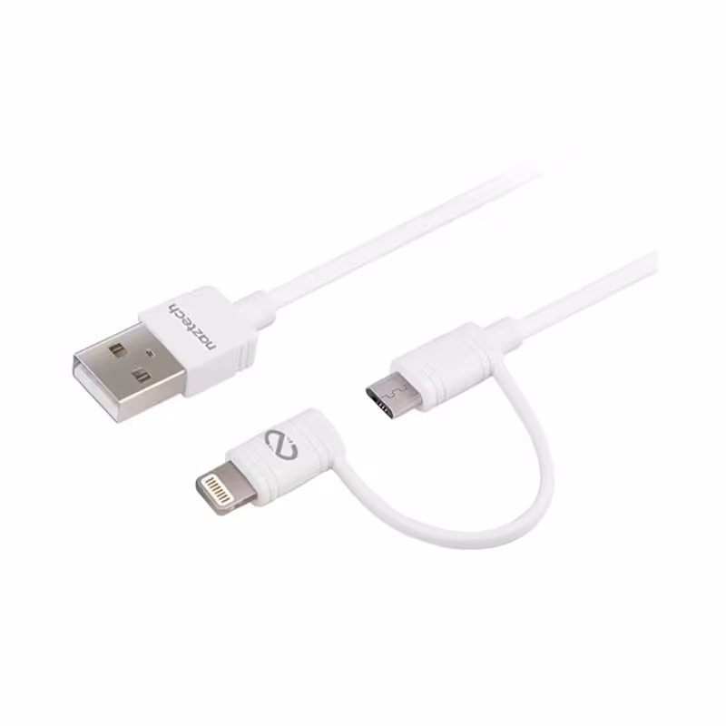 کابل تبديل USB به لايتنينگ/microUSB نزتک مدل Hybrid طول 1.8 متر