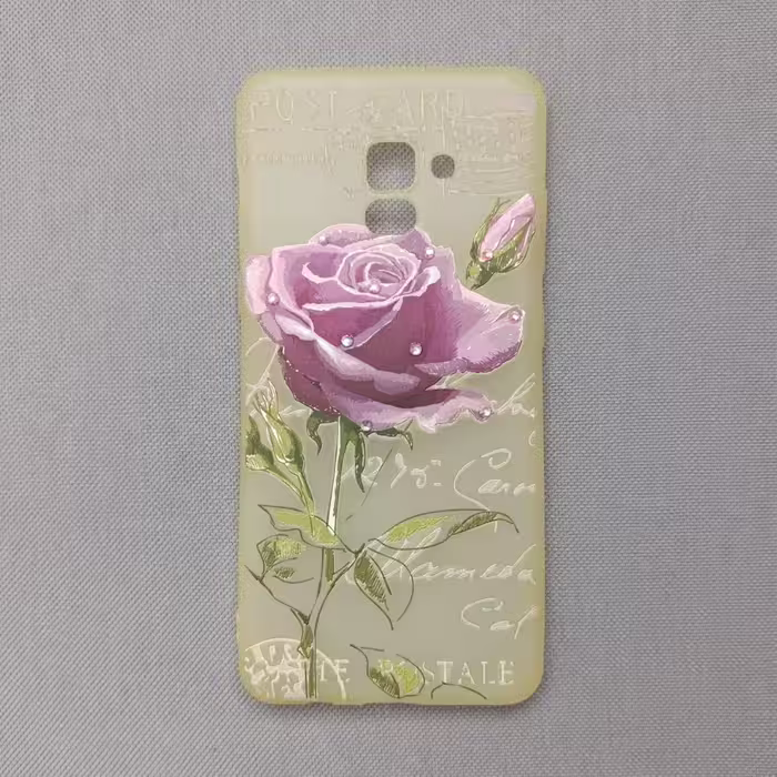 گارد - قاب - کاور طرح گل نگین برجسته مناسب برای سامسونگ Galaxy A8 Plus (a8plus) -  A7 2018 - A730 