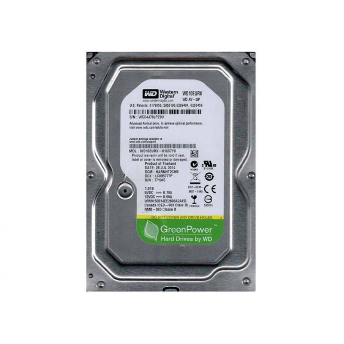 هارد دیسک اینترنال وسترن دیجیتال WD Green 1TB