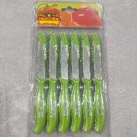 چاقو میوه خوری 12 عددی مارک ماربلا طرح هخامنشی برجسته با تیغه استیل و دسته پلاستیک فشرده برزیل (چاقو)و طول 16 سانت کارد