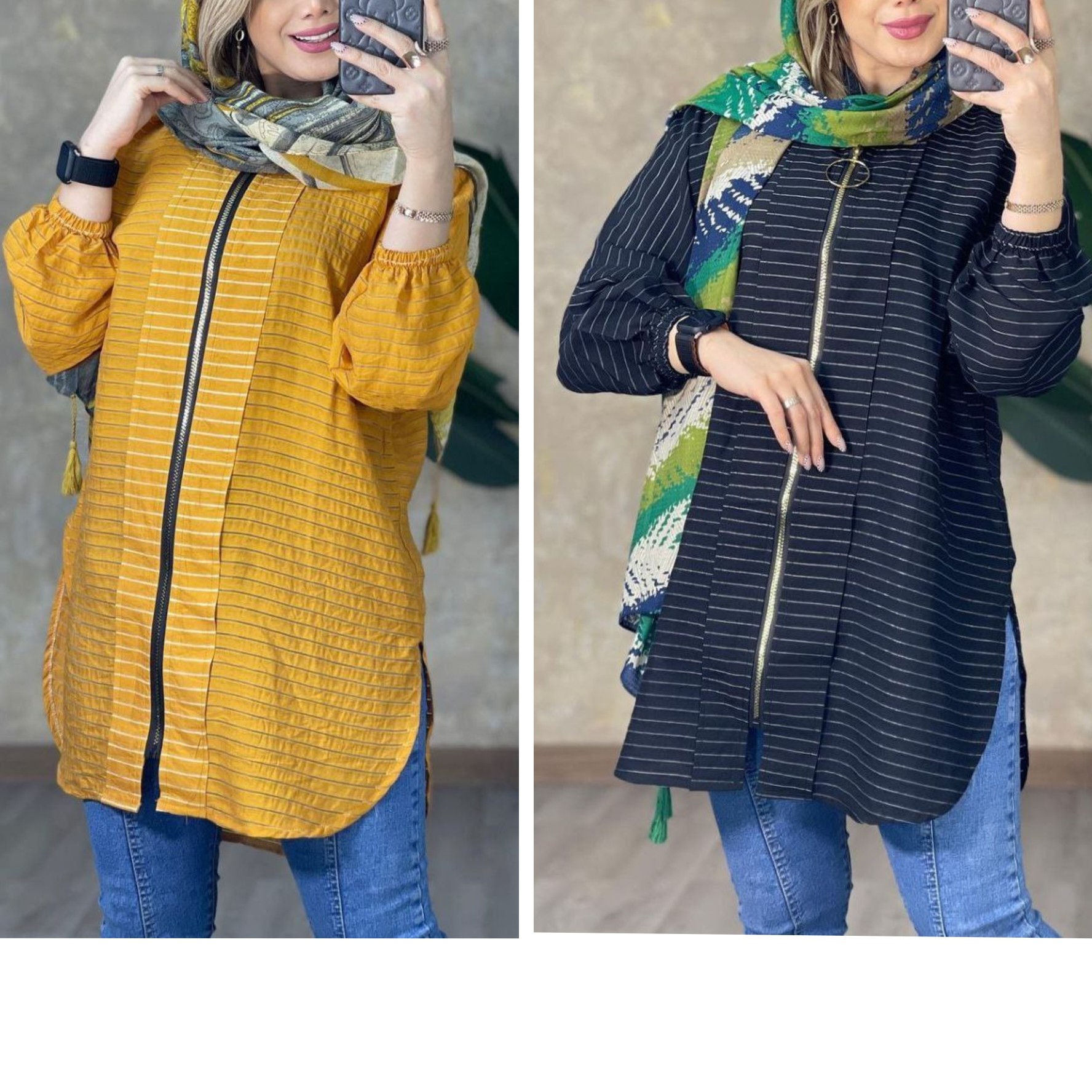مانتو زیپدار حلقه ای