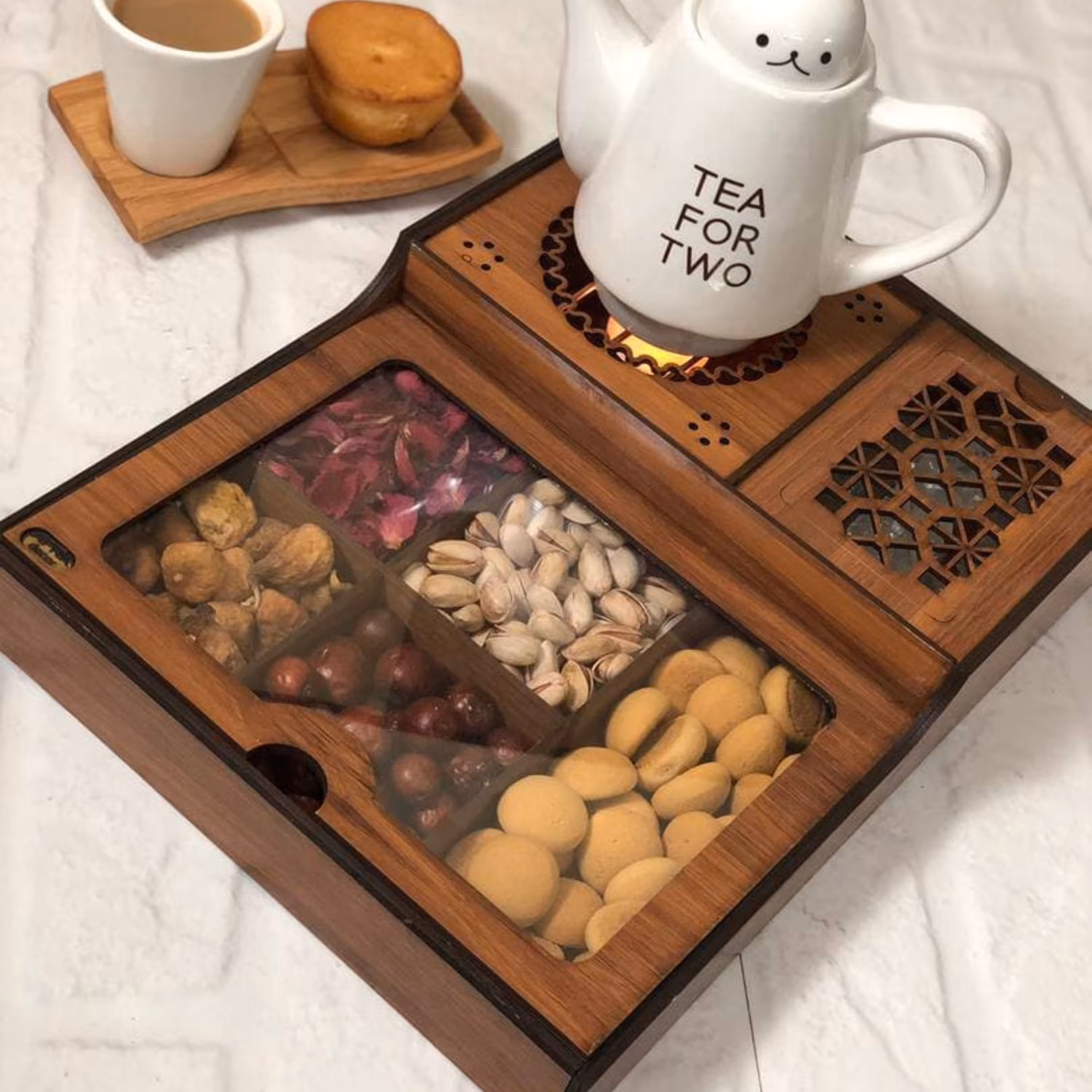 تی بگ پذیرایی وارمردار دارای شمع از جنس چوب کیفیت درجه یک