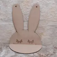 شلف خرگوش چوبی و ام دی اف دکوری و تزیینی مناسب سیسمونی و اتاق کودک رنگاچوب