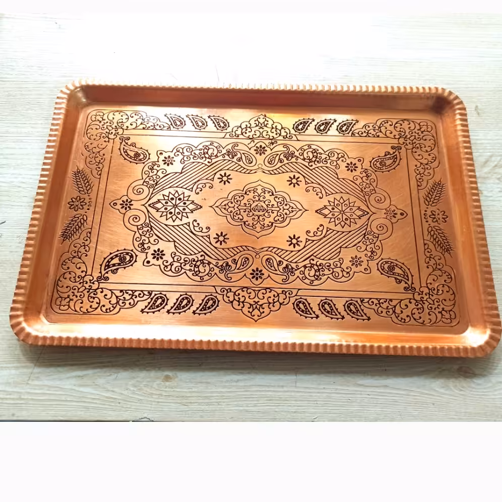 سینی مستطیل سایز 2 مسی 