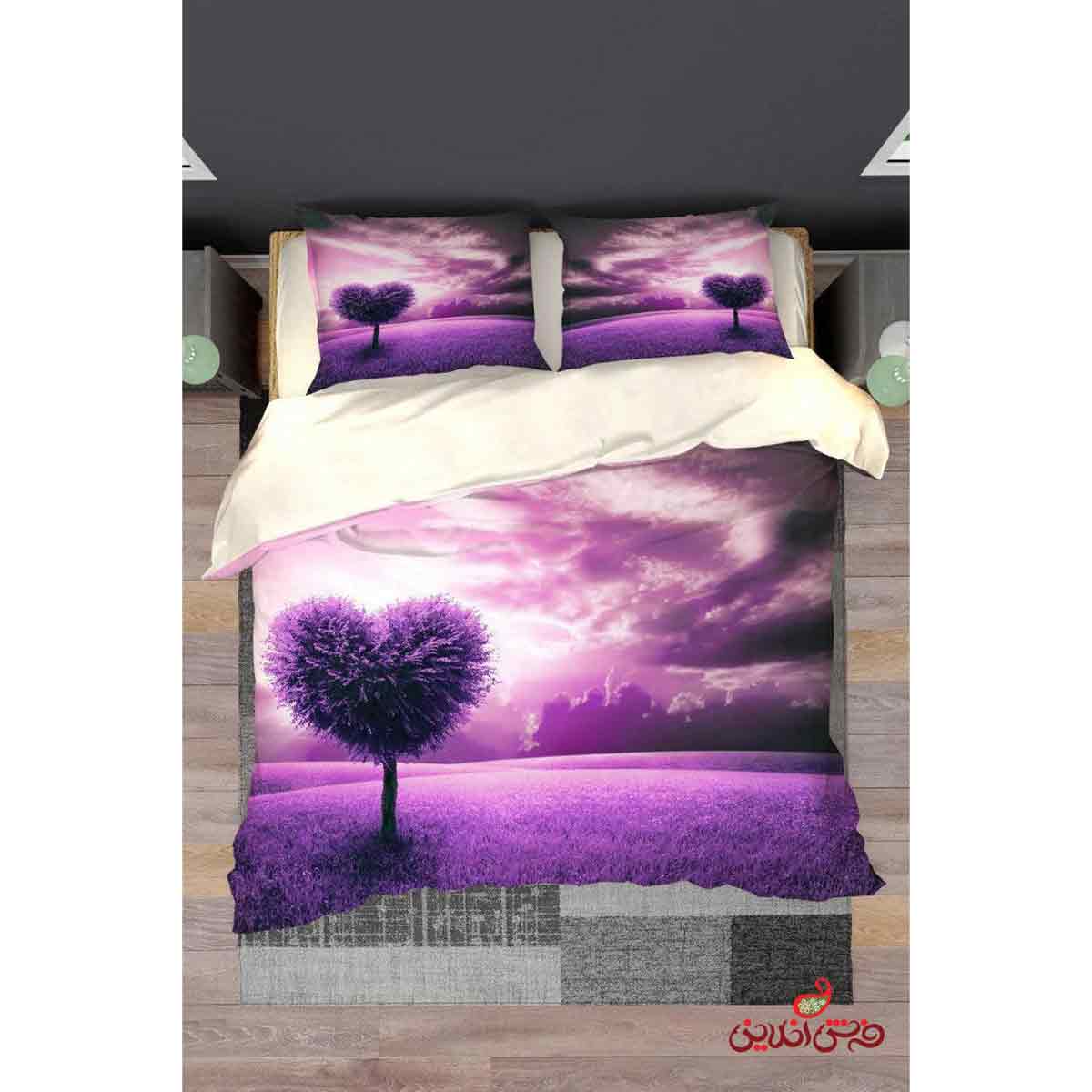 روتختی طرح درخت قلبی بنفش کد 2821