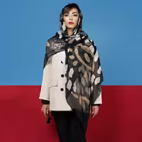 روسری منگوله دار  نخی کریستالی کنزو