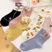 جوراب نیم ساق نخ ترک ریز بافت،،رنگ بندی مطابق تصویر،،ضد حساسیت،با افتخار تولید ایران