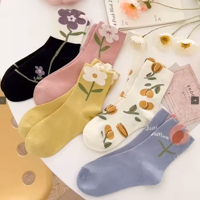 جوراب نیم ساق نخ ترک ریز بافت،،رنگ بندی مطابق تصویر،،ضد حساسیت،با افتخار تولید ایران