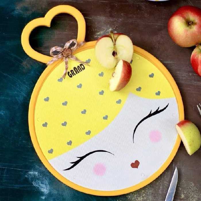 تخته برش دسته دار طرح قلب چاپدار