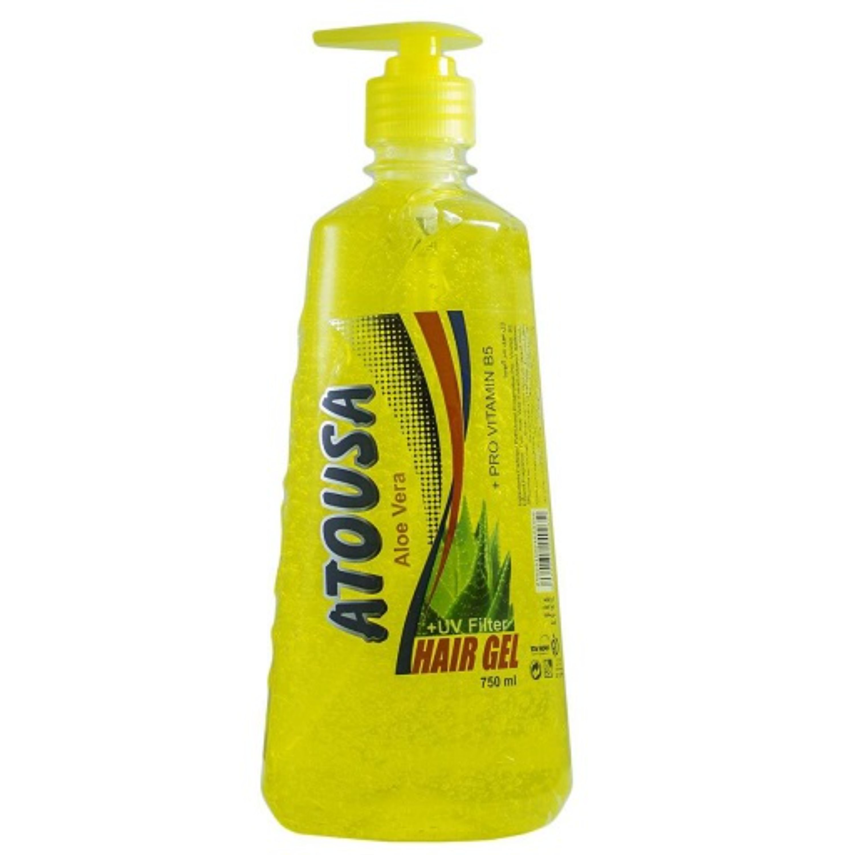 ژل مو آتوسا مدل aloevera زرد حجم 750 میلی لیتر