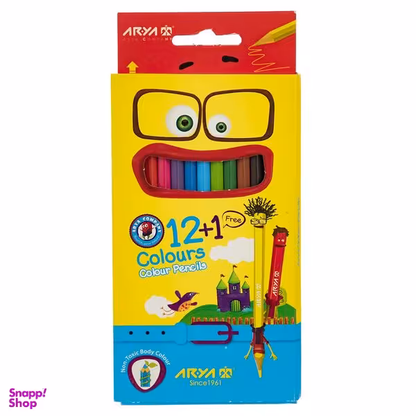 مداد رنگی 12 + 1 رنگ آریا مدل 3016