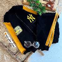 سویشرت شلوار اسپورت مشکی طرح NY مناسب 4 تا 11 سال 