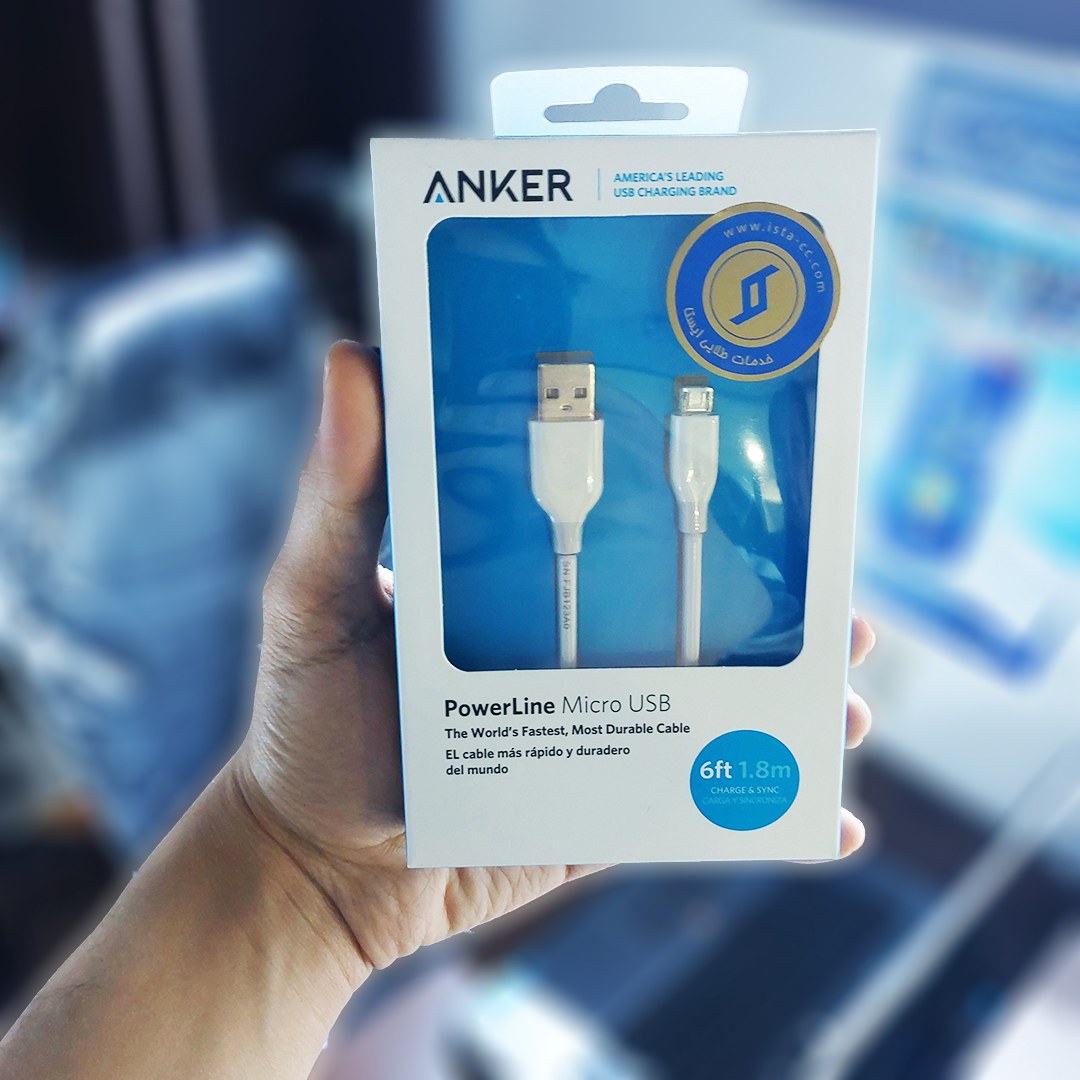 کابل تبدیل USB به microUSB انکر مدل A8133 PowerLine طول 1.8 متر