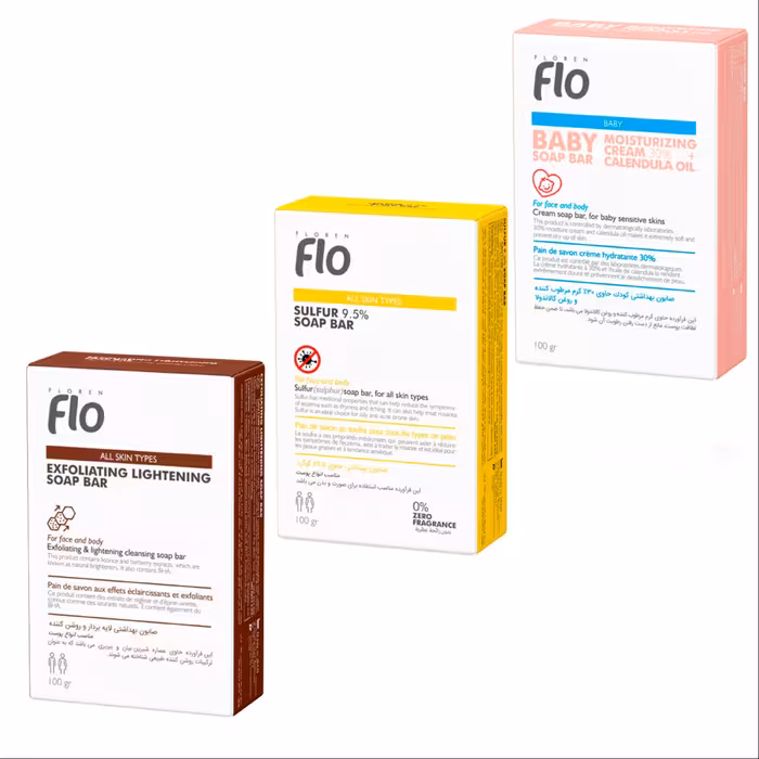 صابون شستشو فلو مدل بیوتی وزن 100 گرم مجموعه 3 عددی