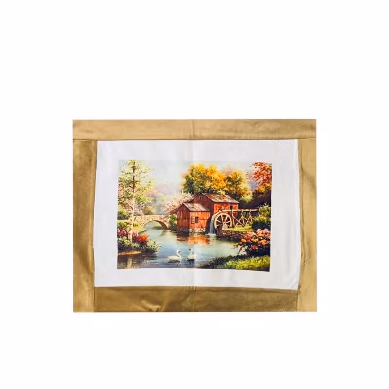 زیربشقابی طرح خانه مخمل قهوه ای