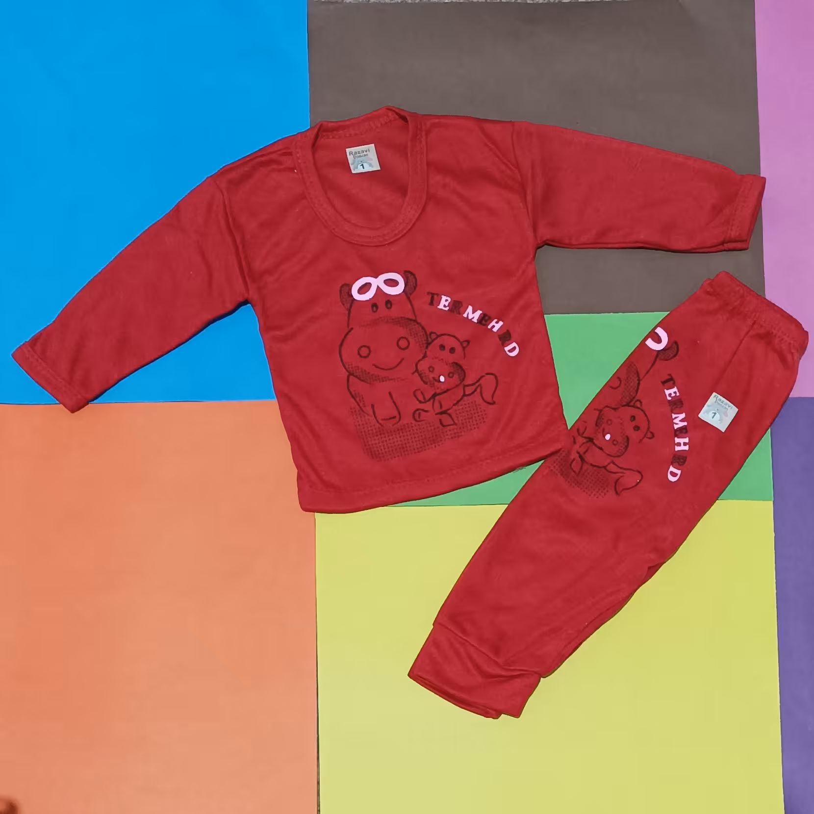 سیسمونی نوزادی بلوز و شلوار طرح گاو 