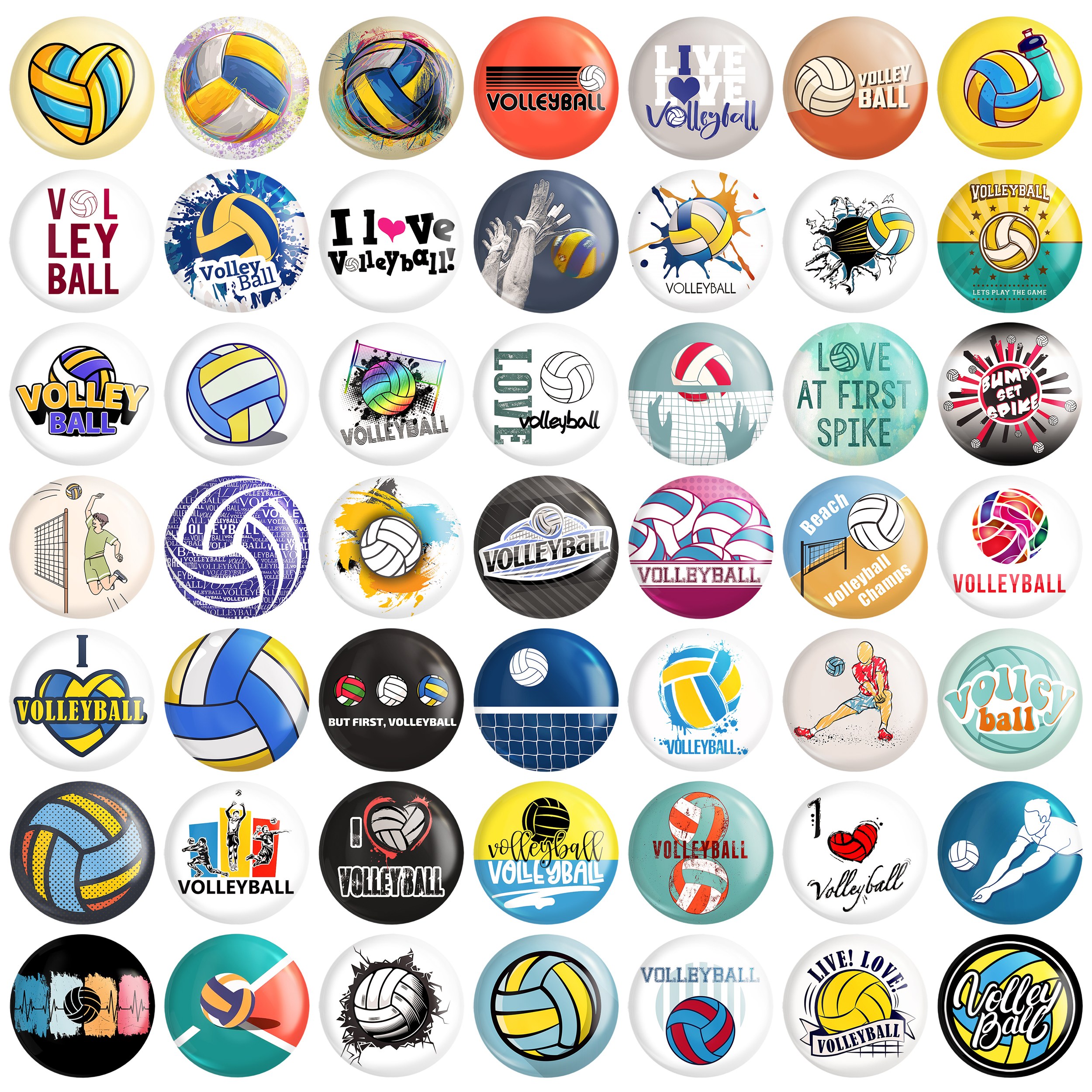 مگنت خندالو طرح والیبال Volleyball کد 105 مجموعه 50 عددی