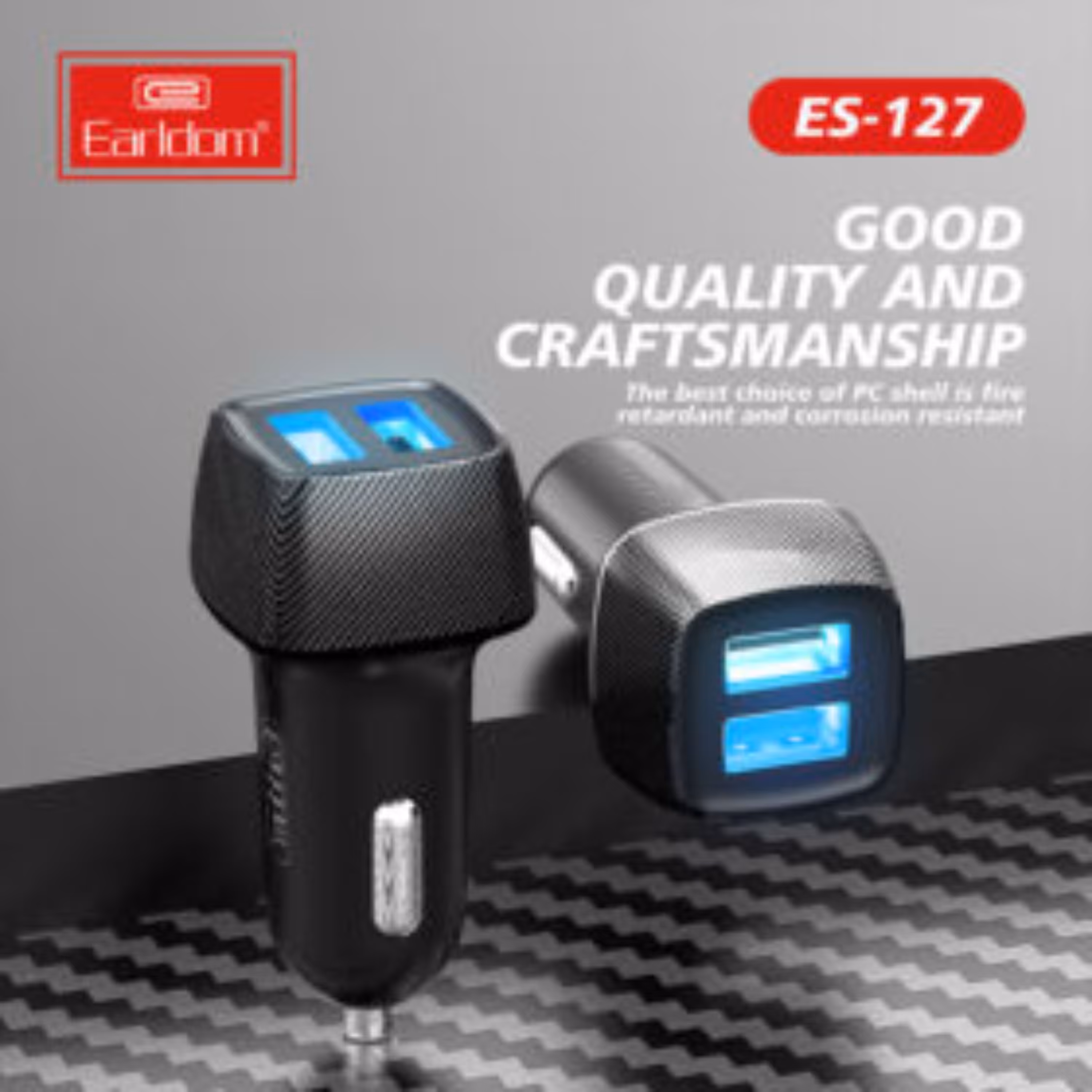 شارژر فندکی EARLDOM دو پورت ES-127