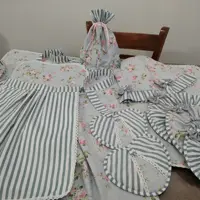 سرویس دمکن آشپزخانه10 تیکه ای با پارچه کتان جنس عالی