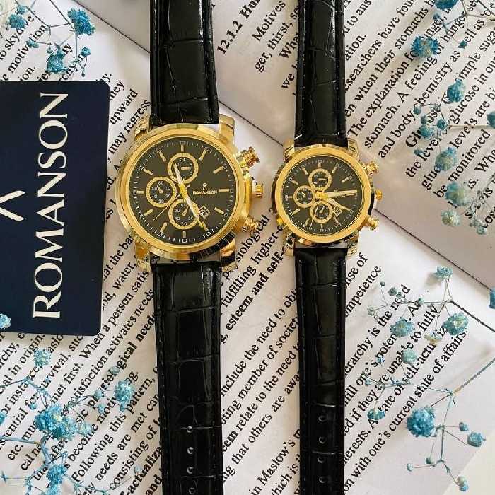 ساعت ست زنانه ومردانه بند چرم برند رومانسون