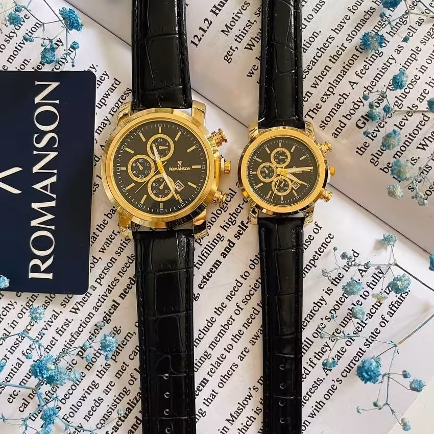 ساعت ست زنانه ومردانه بند چرم برند رومانسون