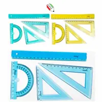 ست 4 تکه نقاله گونیا خط کش ساده ژله ای صریر 1068 و 39001