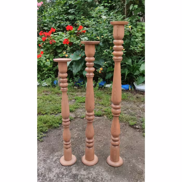 جاشمعی کنارسالنی خراطی ست سه تایی 60و 70و80 چوب روسی با رنگ دلخواه (پرداخت هزینه ارسال توسط خریدار عزیز)