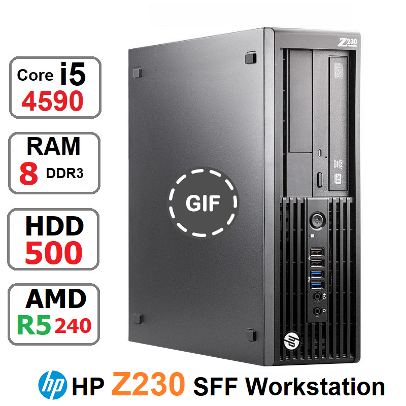 مینی کیس HP Z230 WorkStation SFF Core i5 4590 رم 8 گرافیک R5