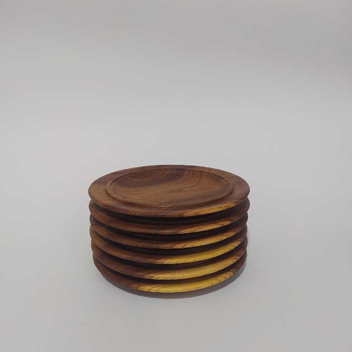 پیشدستی چوبی یک تکه نارون دست ساز 6 عدد