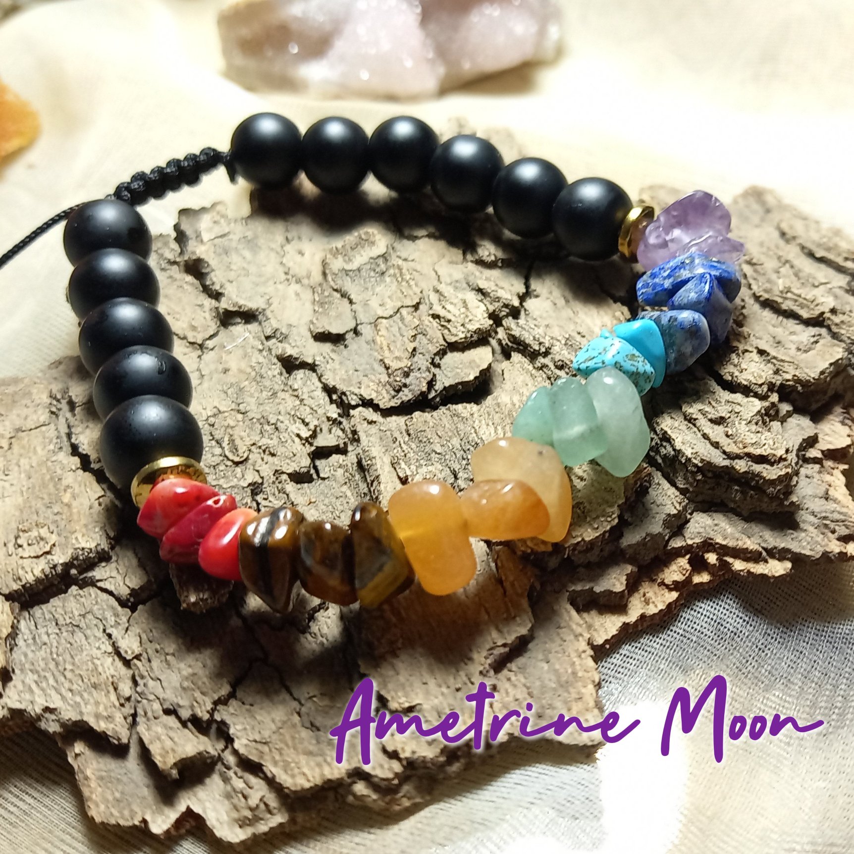 دستبند هفت سنگ با سنگ های اصل