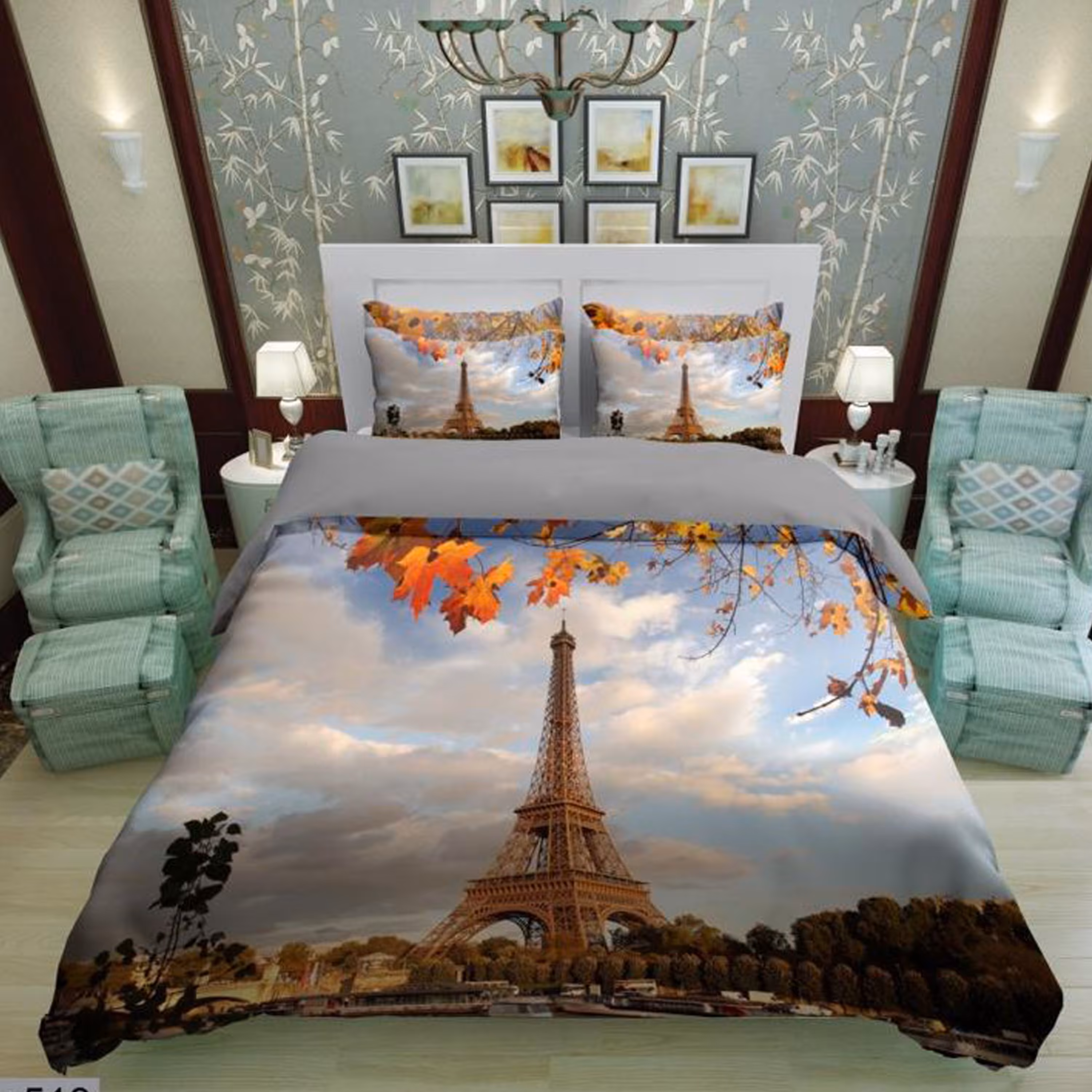 سرویس روتختی 1 نفره تنسل چاپی برندترک لند (Turk Land)  کد rs 519