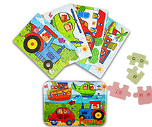 پازل چوبی تصاویر، اعداد و رنگها