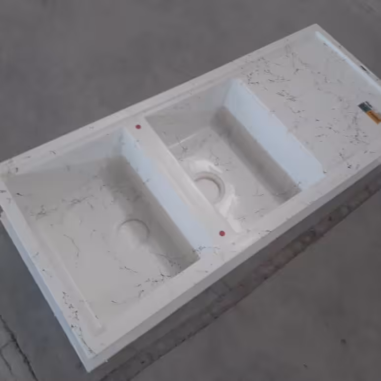 سینک گرانیتی دوخط سفید شنی (ارسال به شهرستانها بصورت پسکرایه) 