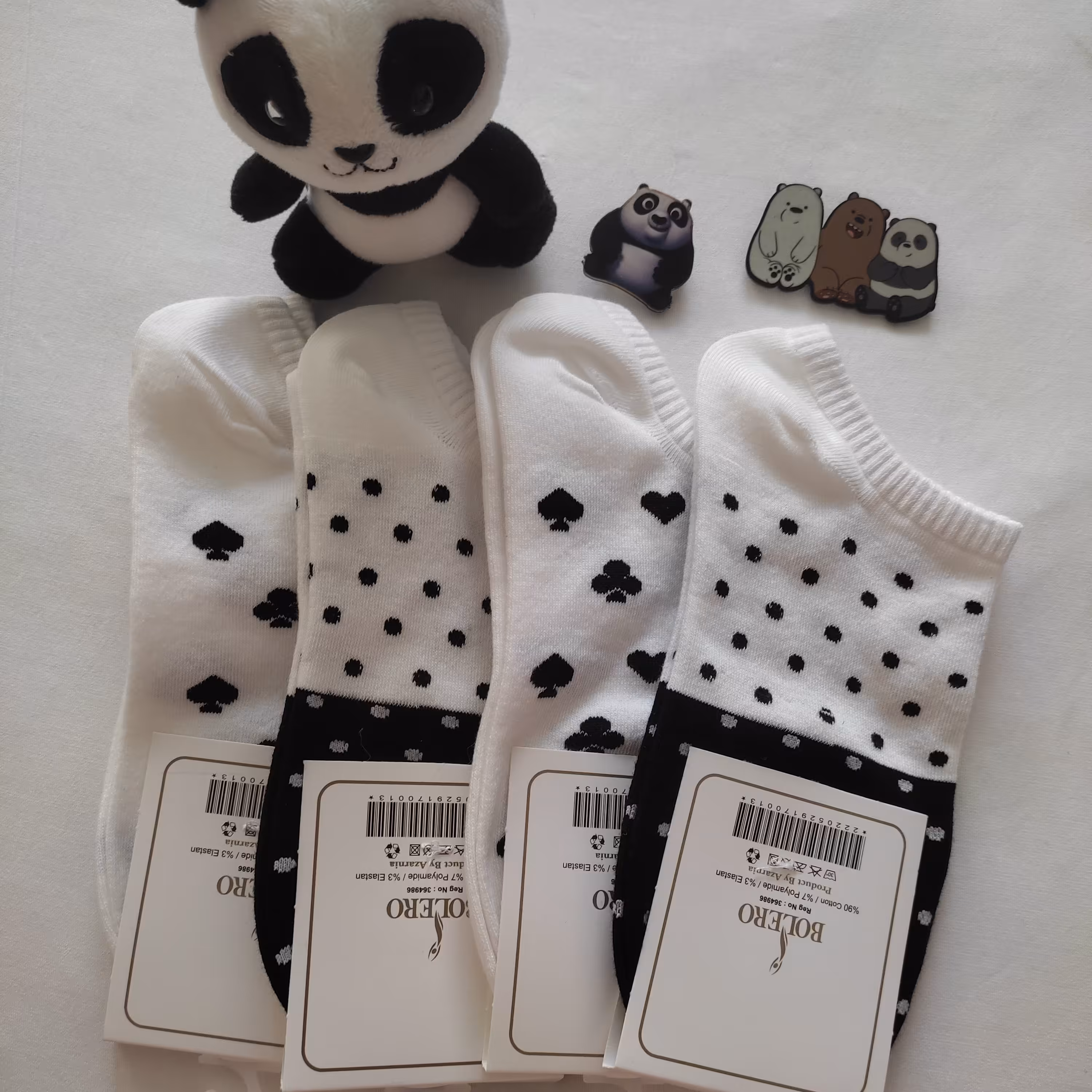 جوراب طرحدارسیاه وسفید