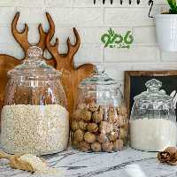 بانکه حبوبات شیشه ای هرمی