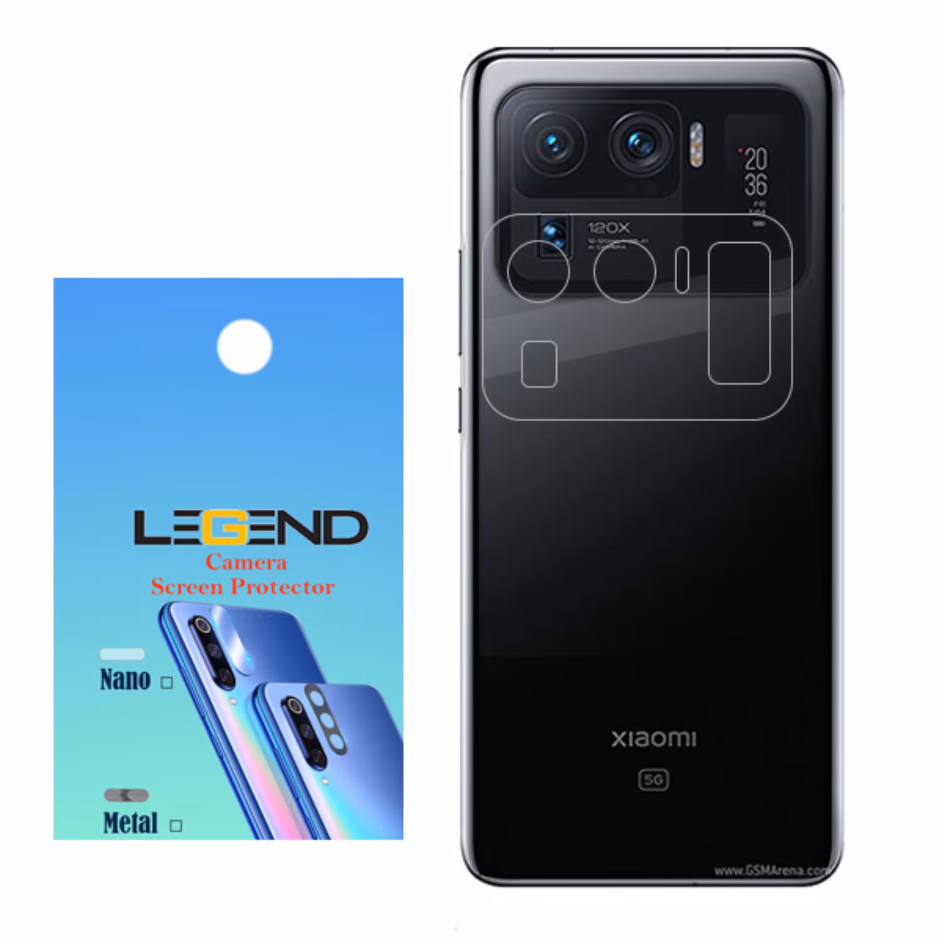 محافظ لنز دوربین لجند مدل نانو گلس مناسب موبایل شیائومی Mi 11 Ultra