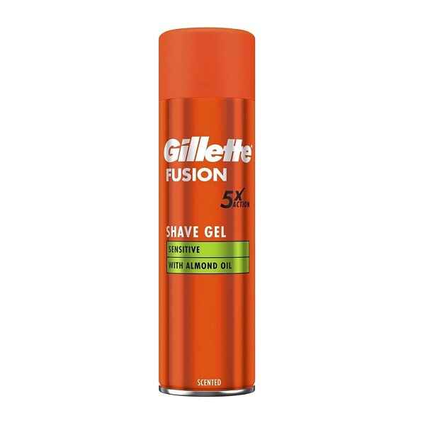 ژل اصلاح مردانه ژیلت Gillette مدل سنسیتیو Sensitive سری فیوژن Fusion 5 حجم 200 میل | مناسب پوست حساس
